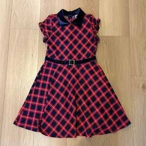 FALL SALE! Janie & Jack Red & Navy Belted Dress. Worn Once for Picture. Size: 12